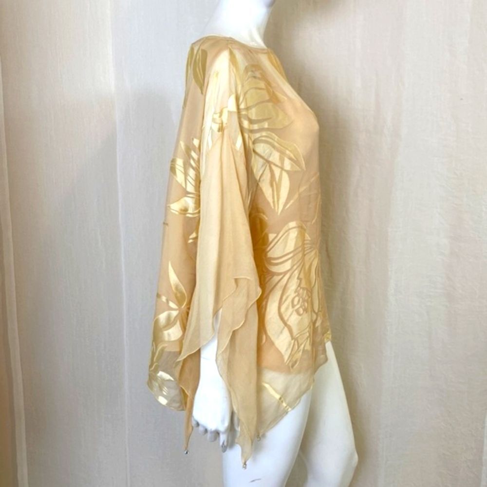 Silk Flutter Tunic Top Silk Burnout and Tank Size 1X - Picture 2 of 8